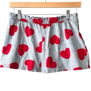 Women’s Gray and Red Heart Lounge Shorts. Size Sm. Never worn!